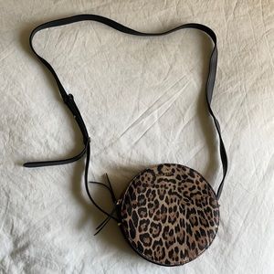 Nine West Leopard print crossbody round purse.